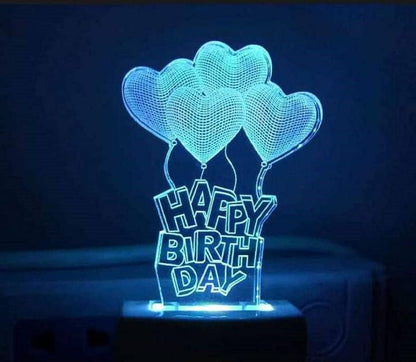 3D Led Lamp with 7 color Light Bass