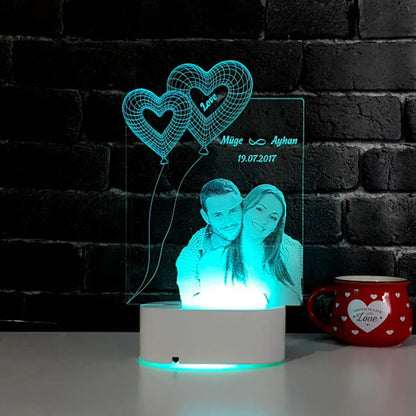 3D Led Lamp with 7 color Light Bass